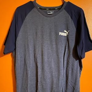 Puma Mens Heather Blue/Navy T-shirt size Large